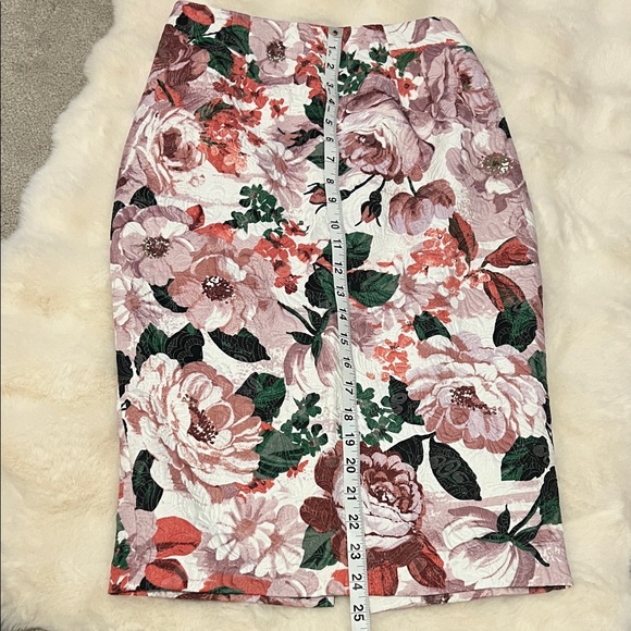 NWT Miss Selfridge Floral Pencil Skirt - Pink and Green - Picture 3 of 6
